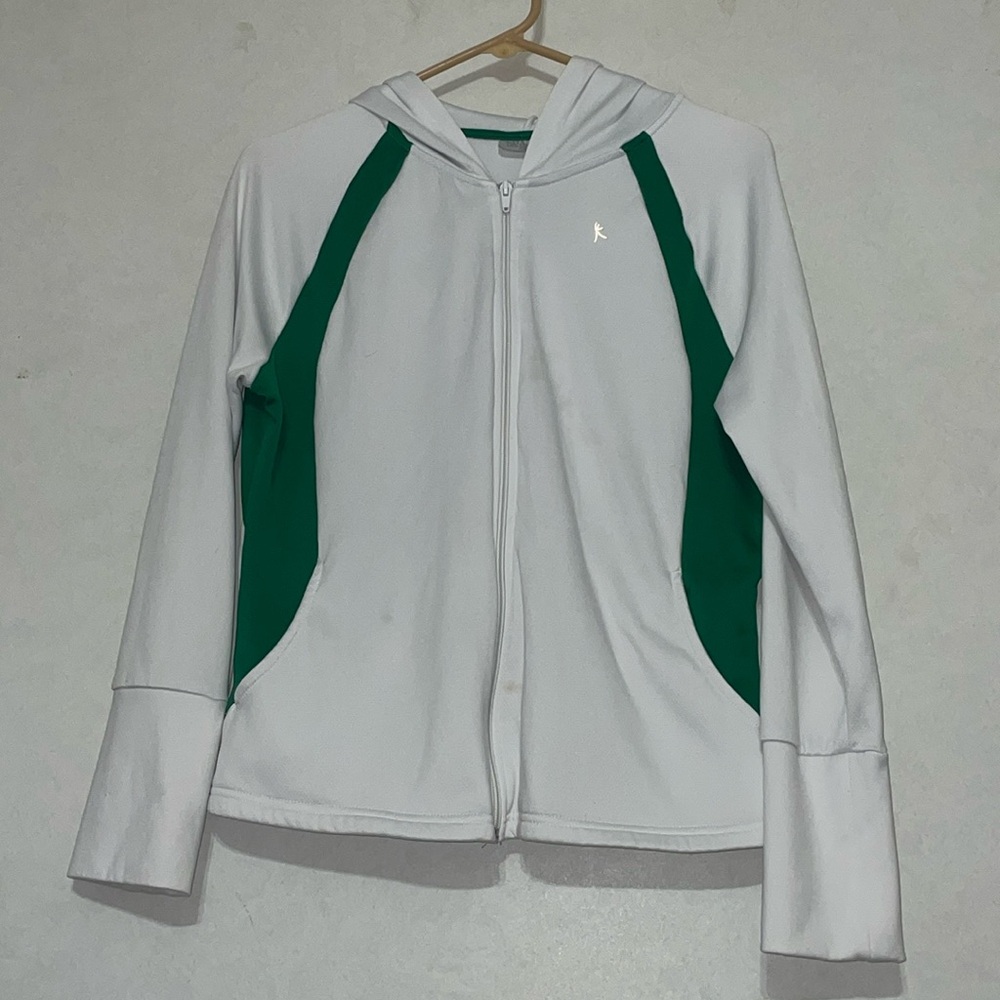 Danskin‎ Now large 12/14  has a reflective logo. Zips, hood, pockets. Stains
